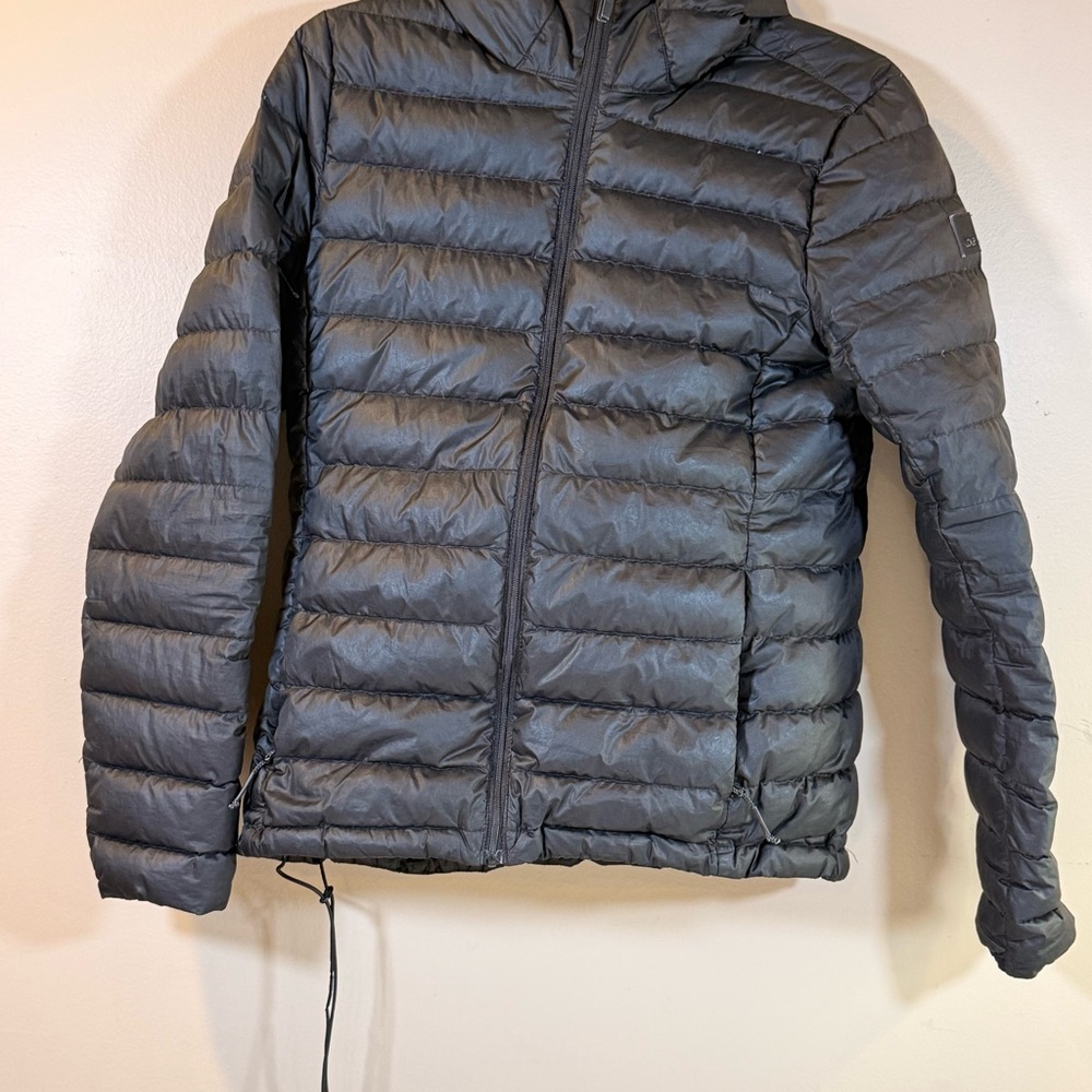 LOLE Women’s Duck Down Light Weight Puffer Coat S Black Hooded Gorpcore Winter